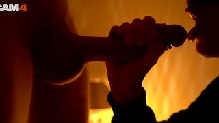 Amateur babe sucking with an increment of spastic cock by candlelight