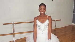 Skinny Ebony Ballerina Tries Kamasutra